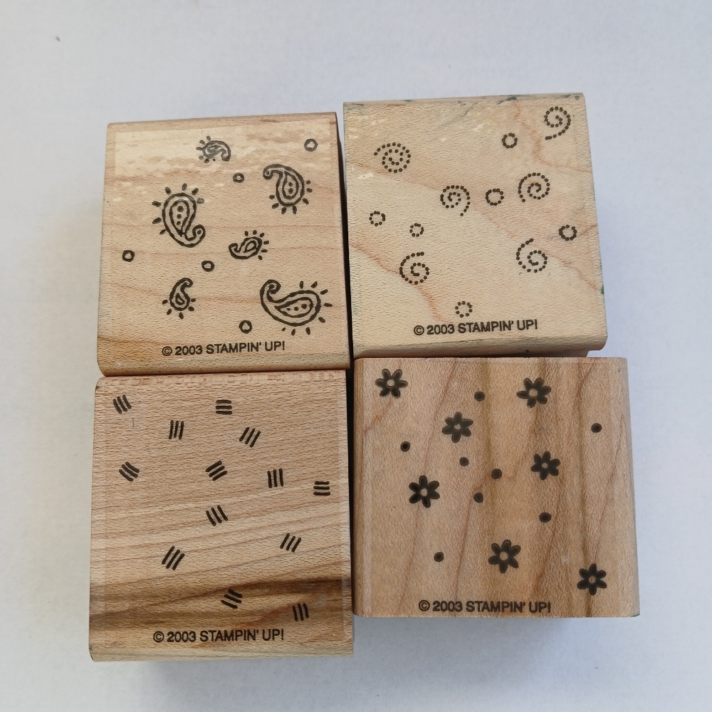 Stampin' Up! 2007 Petal Pushers Wooden Rubber Craft Stamp Set 4
